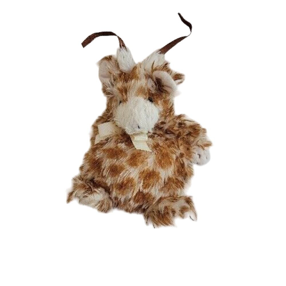 Mud Pie Baby Giraffe Fat Round Glittered Soft Lovey Plush Stuffed Animal Toy 9"